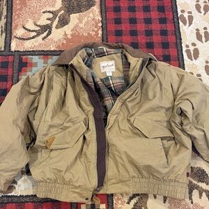 Mens vintage Woolrich plaid lined chore coat